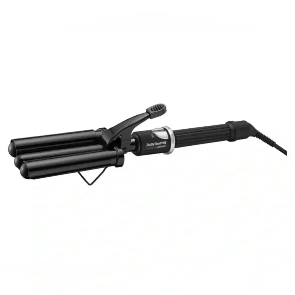 BabylissPRO Porcelain Ceramic Triple Barrel Waver, Black